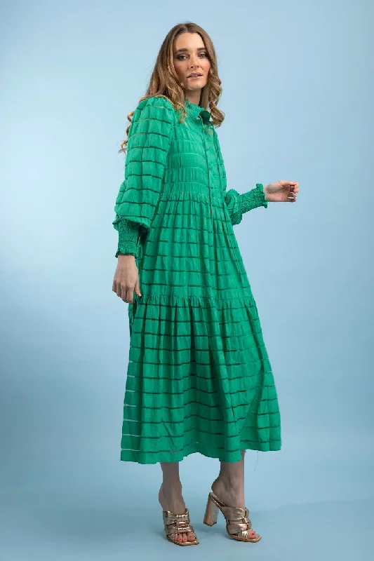 Annaleise Dress Green Stripe