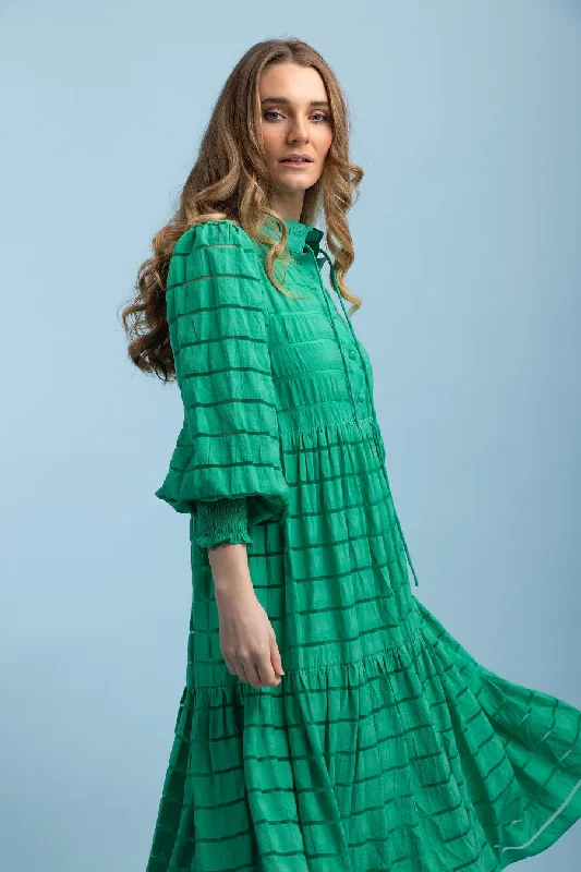 Annaleise Dress Green Stripe