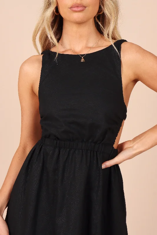 Aubrey Cutout Midi Dress - Black