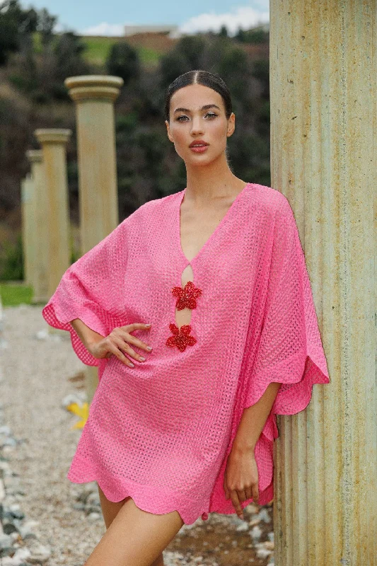 BENY CAFTAN GINGHAM PINK