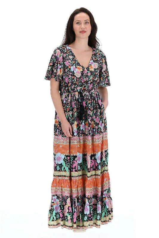 Briar Boho Maxi Dress Pastel Floral