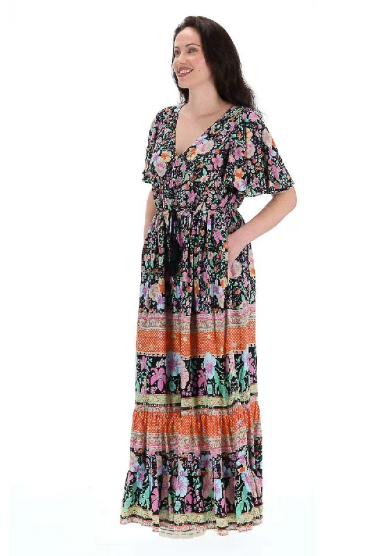 Briar Boho Maxi Dress Pastel Floral