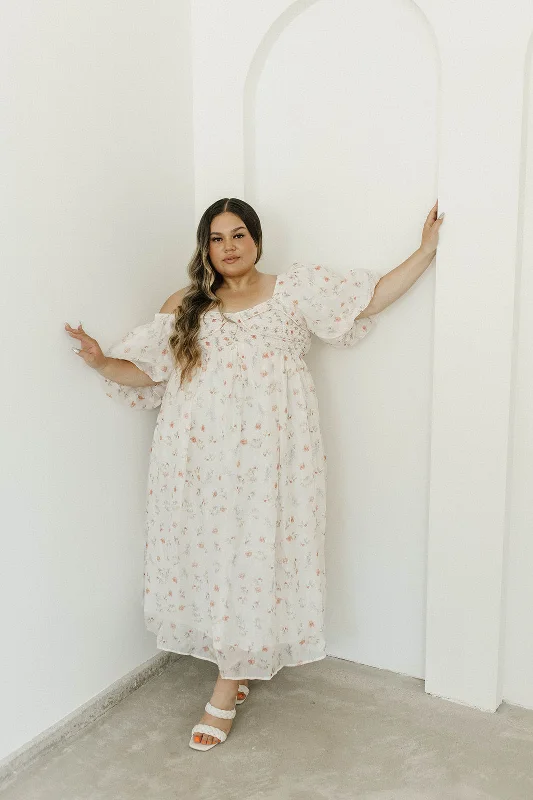 Harlow Maxi Dress in Tiny Pink Floral - Bump Friendly & Inclusive Sizing (S-3XL)