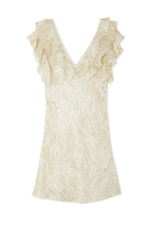 Cream Jacquard Tilda Mini Dress