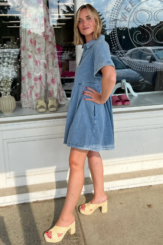 Firefly Short Sleeve Denim Dress