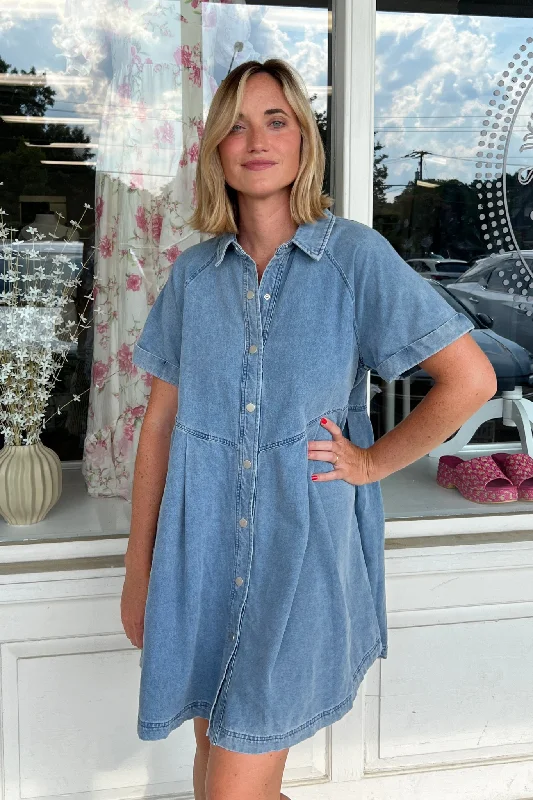 Firefly Short Sleeve Denim Dress