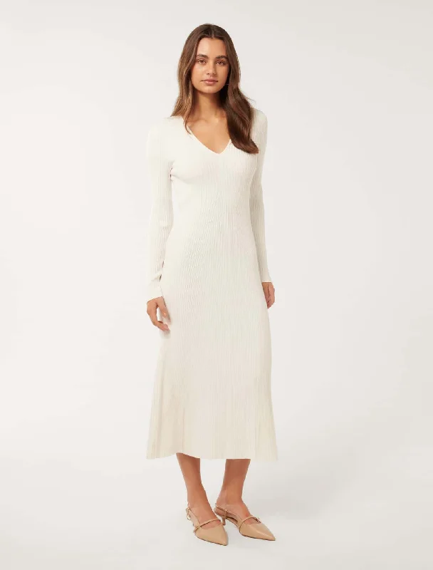 Florence Rib Detail Midi Dress