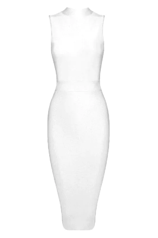 Grace Bandage Midi Dress - Pearl White