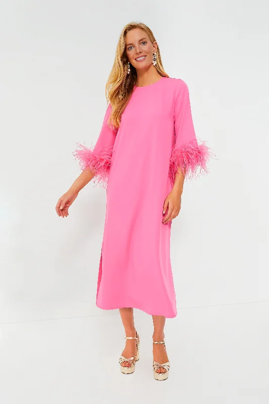 Hot Pink Feather Jamie Dress