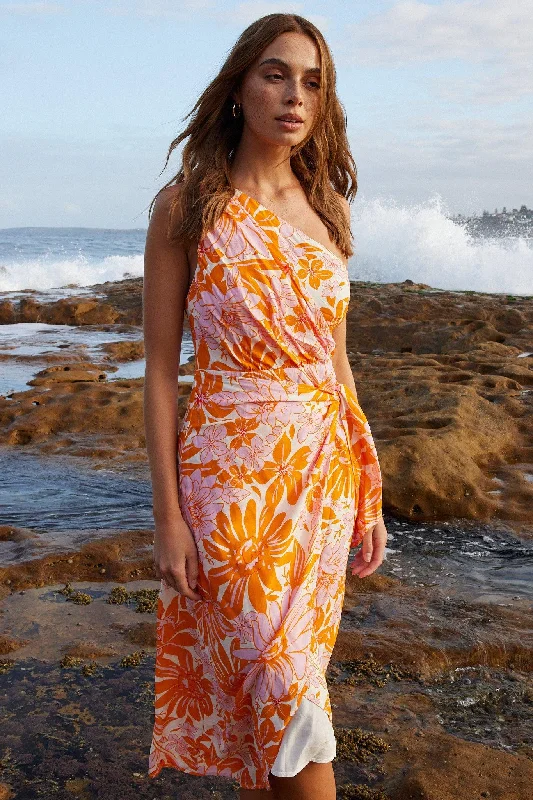 Jesika Dress - Orange Floral