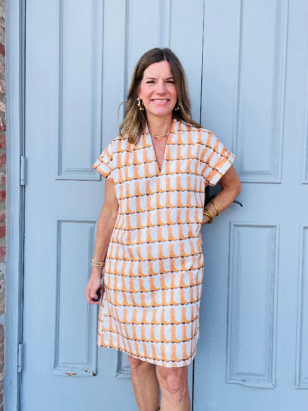 Orange Boot Dress