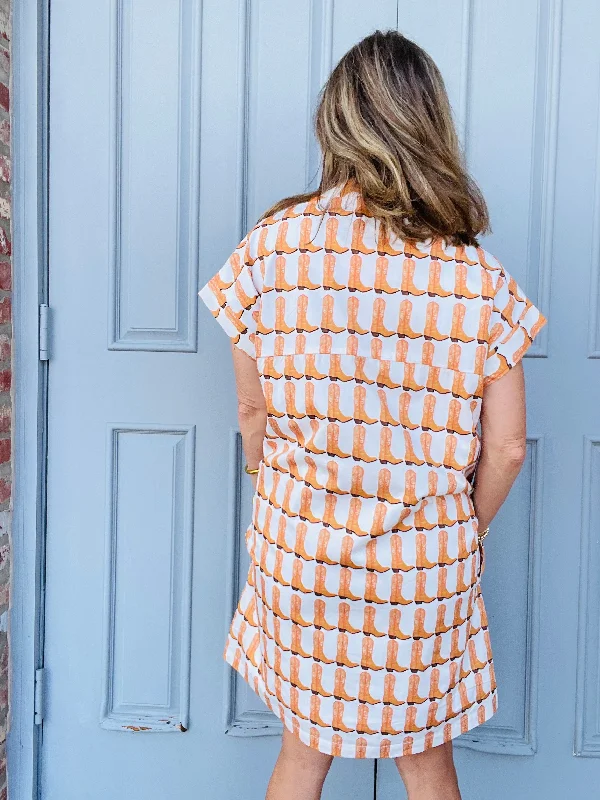 Orange Boot Dress