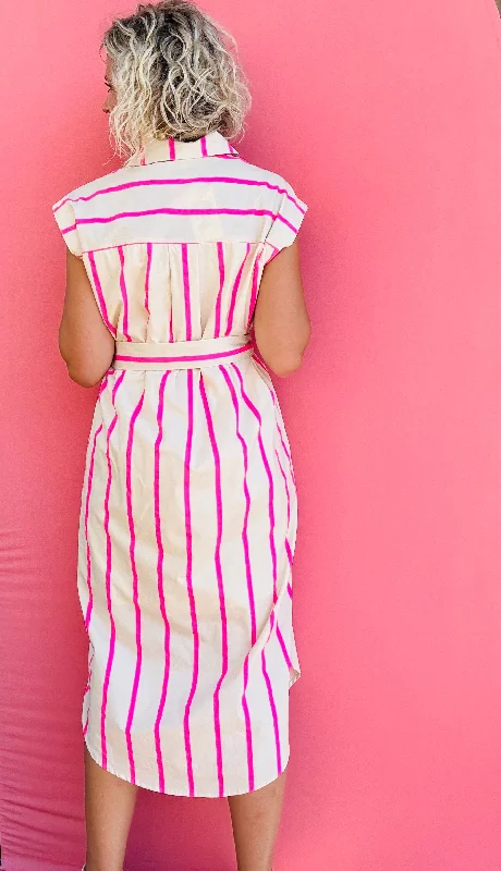 Pink Stripe Midi