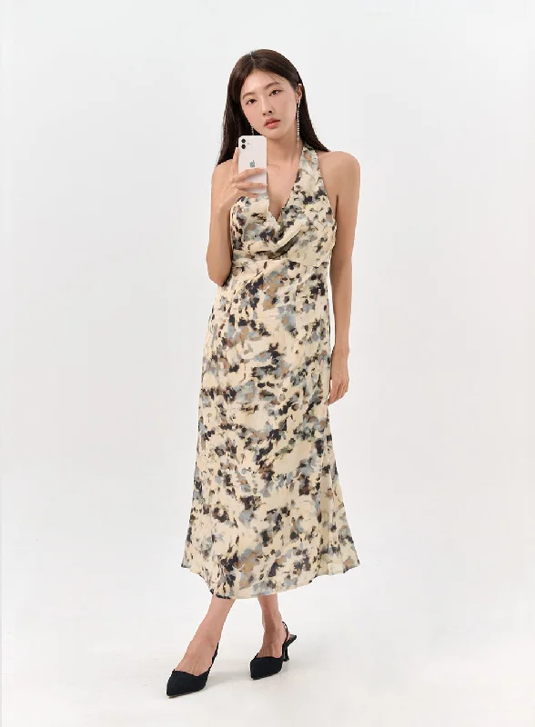 Printed Halter Dress IO310