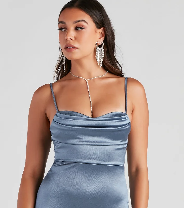 Reign The Night Satin Midi Dress