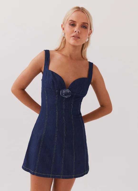 Rosalia Denim Mini Dress - Indigo