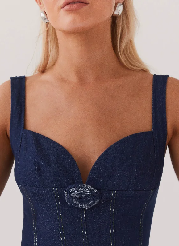 Rosalia Denim Mini Dress - Indigo