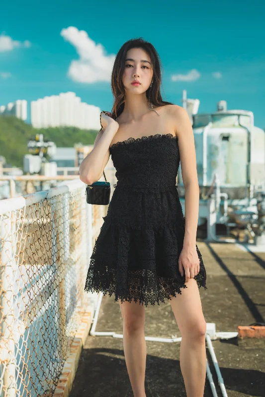 Anastasia Black Lace Cocktail Dress