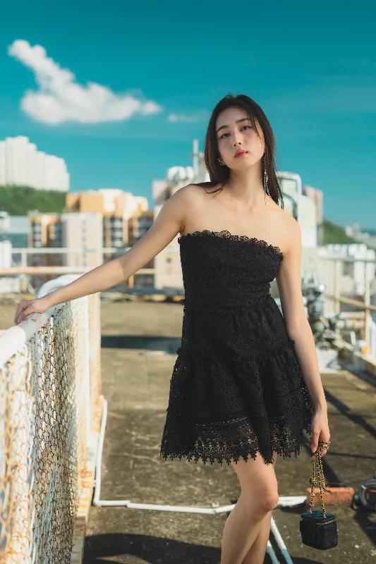 Anastasia Black Lace Cocktail Dress