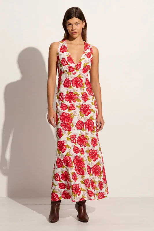 Acacia Maxi Dress Isadora Floral Red - Final Sale