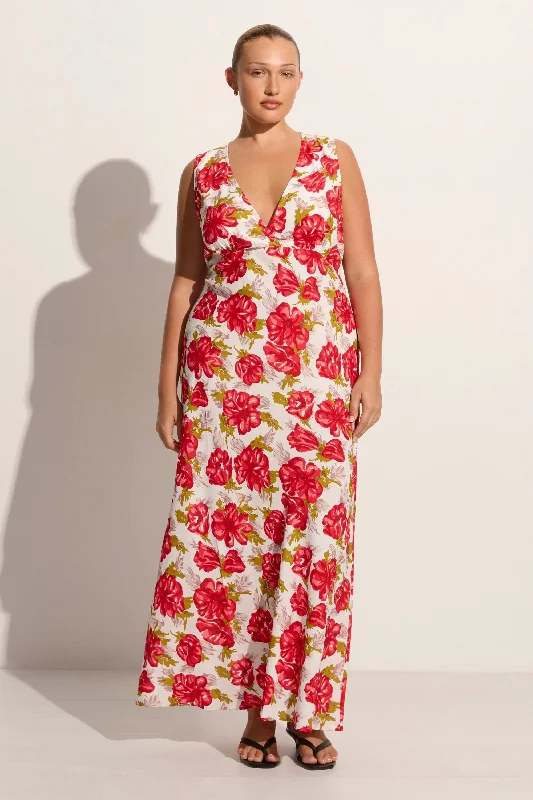 Acacia Maxi Dress Isadora Floral Red - Final Sale