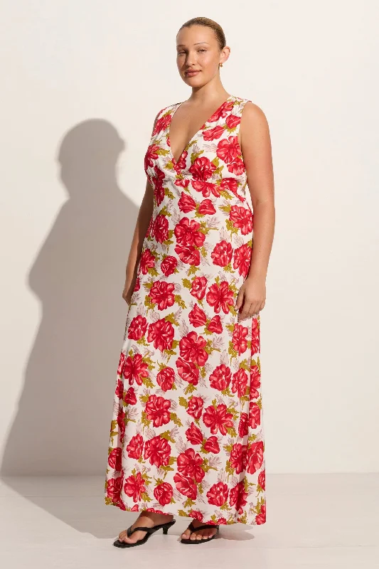 Acacia Maxi Dress Isadora Floral Red - Final Sale