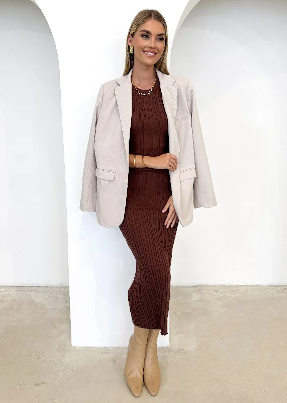 Aclerro Knit Maxi Dress - Chocolate