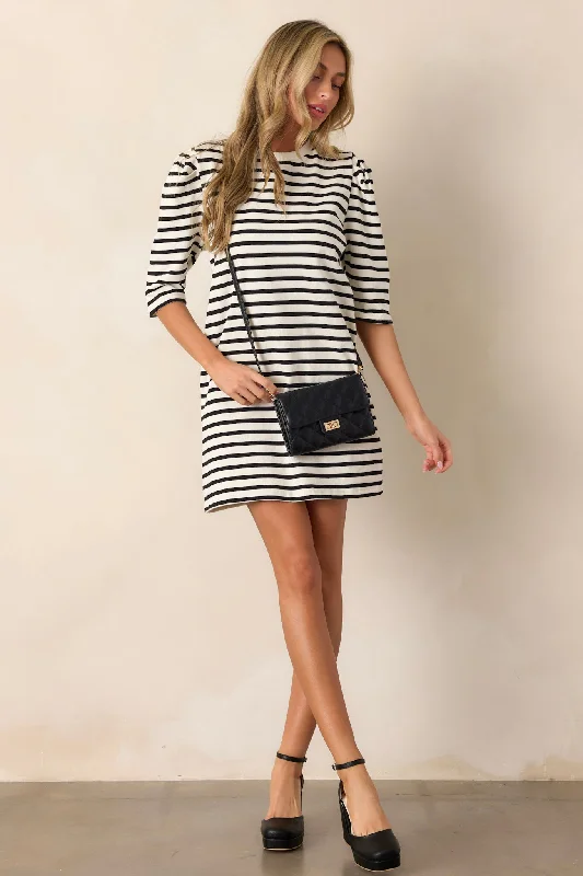 All My Love 100% Cotton White Stripe Mini Dress