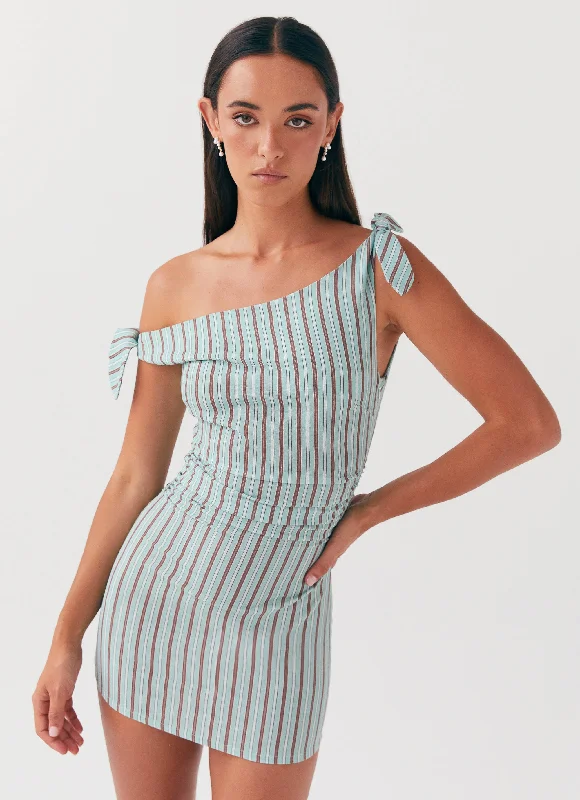 Amazonia Linen Mini Dress - Coastal Stripe