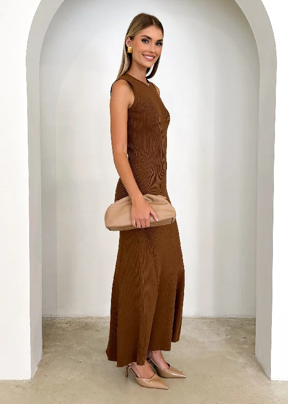 Amberle Knit Maxi Dress - Chocolate