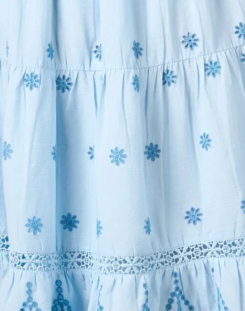 Ann Blue Eyelet Cotton Dress