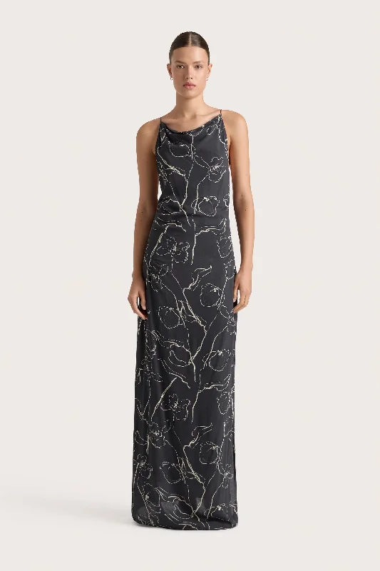 Aurelie Maxi Dress Calla Charred Navy