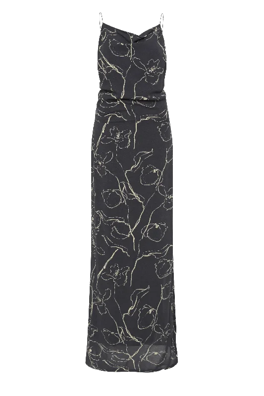 Aurelie Maxi Dress Calla Charred Navy