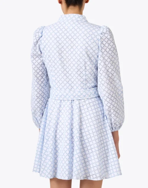 Blue and White Cotton Lace Dress