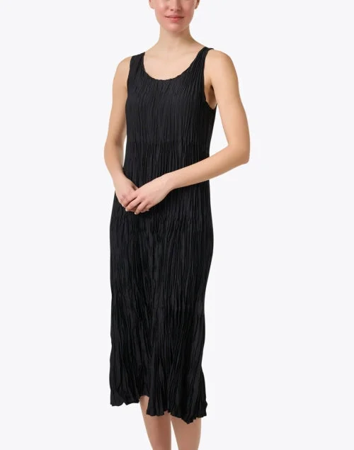 Black Crushed Silk Dress