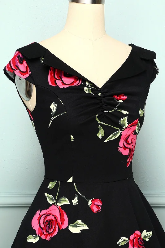 Black Rose Printed Dress