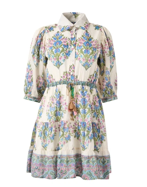 Blair Multi Print Cotton Silk Shirt Dress