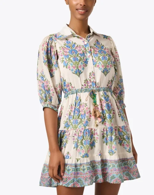 Blair Multi Print Cotton Silk Shirt Dress