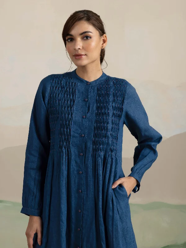 Blue Creek Smock Linen Midi Dress