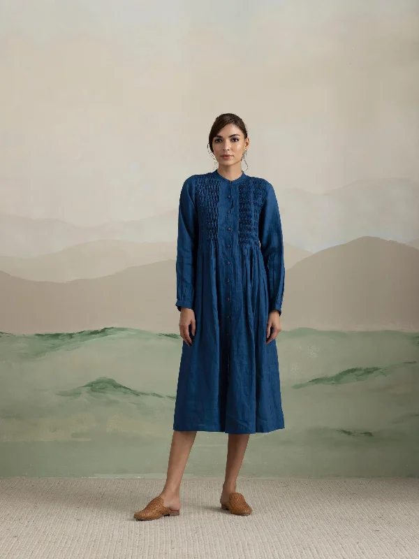 Blue Creek Smock Linen Midi Dress