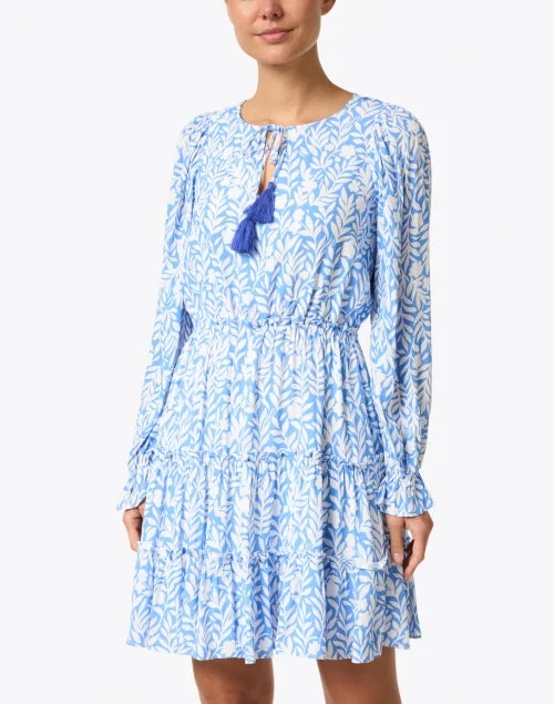 Blue Floral Vine Printed Dress