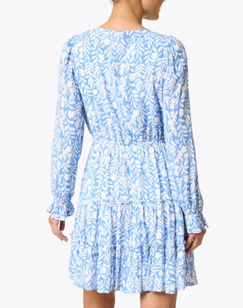 Blue Floral Vine Printed Dress