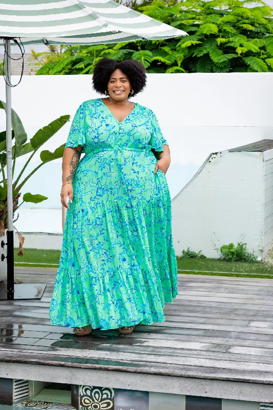 Bonnie Maxi Dress in Evergreen Print