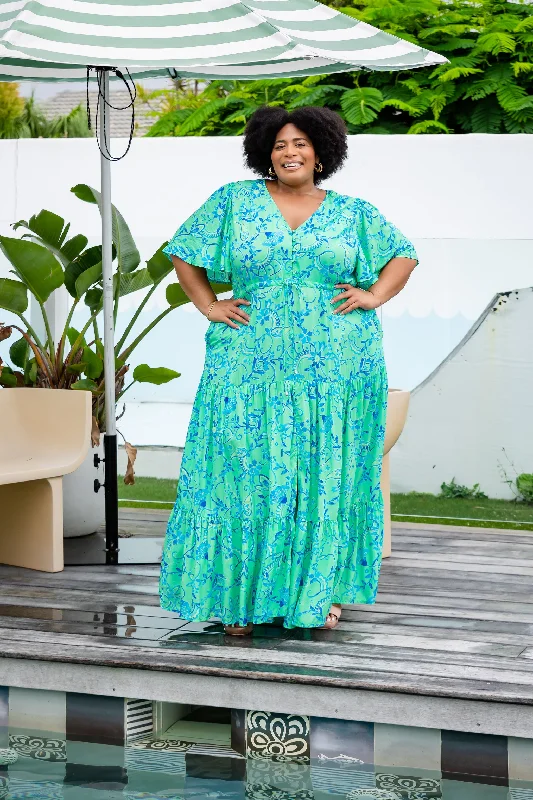 Bonnie Maxi Dress in Evergreen Print