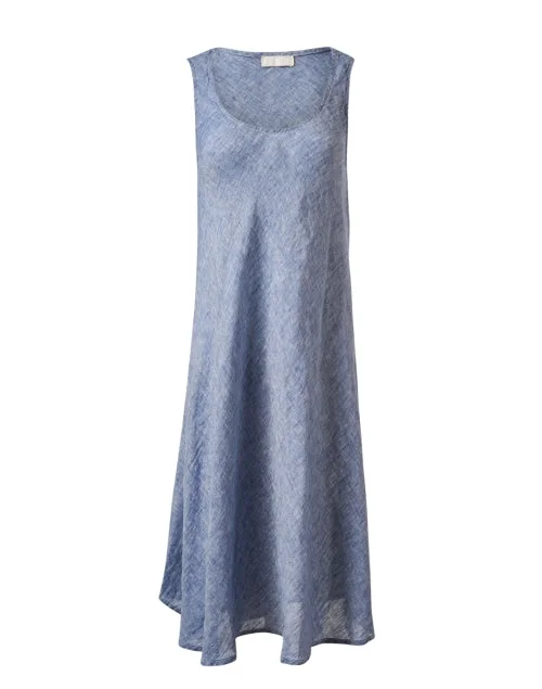 Bree Blue Linen Dress