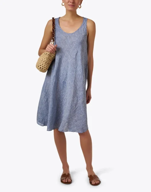 Bree Blue Linen Dress