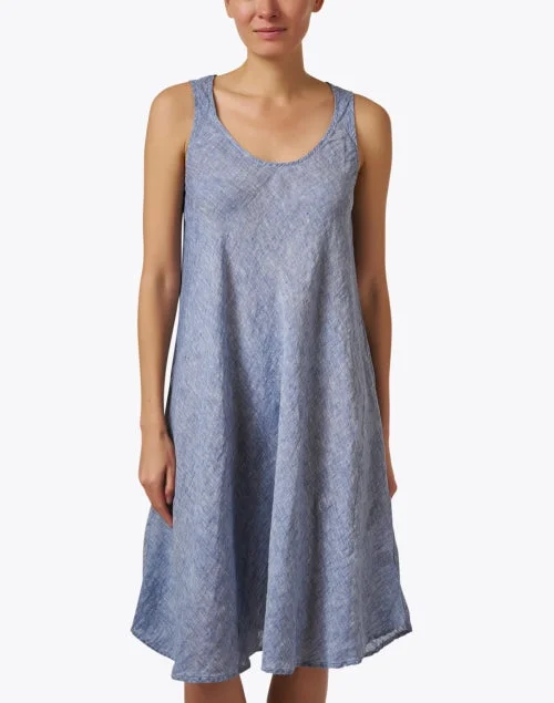 Bree Blue Linen Dress