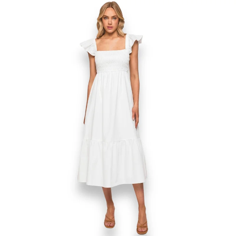 CALL ME BABY MAXI DRESS -WHITE