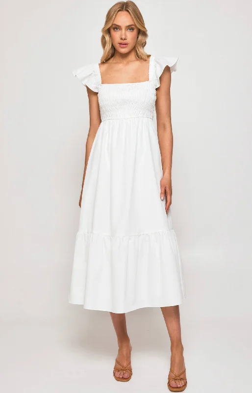 CALL ME BABY MAXI DRESS -WHITE