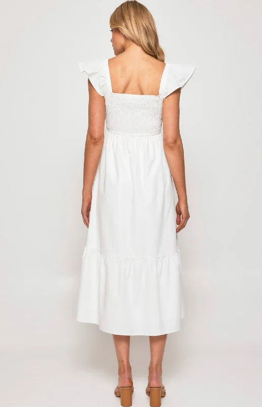 CALL ME BABY MAXI DRESS -WHITE